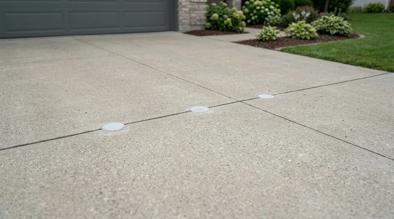 The finished result of professional concrete leveling: the completed work looking clean, correct — Erie, PA