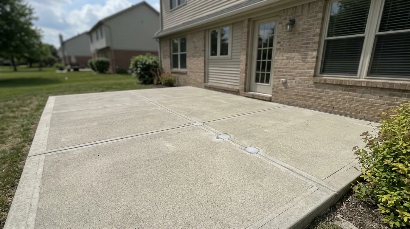 The finished result of professional concrete leveling: the completed work looking clean, correct — Erie, PA