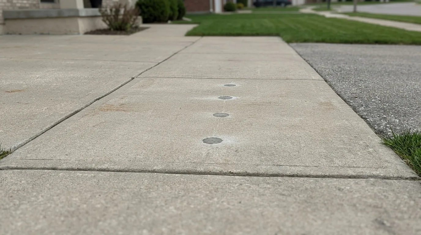 The finished result of professional concrete leveling: the completed work looking clean, correct — Erie, PA
