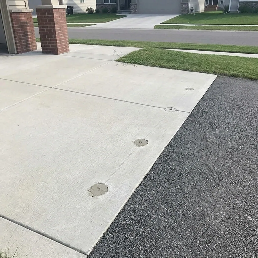 The finished result of professional concrete leveling: the completed work looking clean, correct — Erie, PA